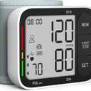 KIKEANG Blood Pressure Cuff Wrist, Universal Bp Cuff(5.3-8.4in) Large LCD Display 2 Users Total 240 Memories, 2 AAA Batteries & Carrying Case Included