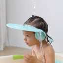 Baby shampoo cap shower visor shield hat kids bath Washing Hair rinser Prevents Water from Pooling in Face for To protect the eyes and ears of toddlers and children (Blue)