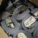 E Track Ratchet Straps Cargo Tie-Downs, (Pack of 20) 2 x 16 Heavy Duty Grey Tie-Down Rachet Straps, Strong Ratchet Strap, E Track Spring Fittings, Tie Down Motorcycle