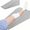 Leg Elevation Pillows for After Surgery, 7.8Inch Height Foam Wedge Knee Surgery Recovery Equipment, Knee Replacement Recovery Aids for Hip Ankle Pain Relief, Single Leg Support Wedge (Grey)