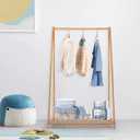 Jotsport Small Clothes Rack Kids Dress Up Storage for Playroom, Toddlers Bedroom, Bamboo Child Garment Rack with Storage Shelf, Kids Clothing Rack Costumes Organizer