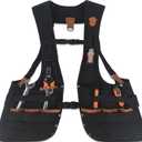 WELKINLAND Top-G Construction Leather tool vest, Electrician Tool Vest (Black)