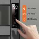 Art&Metalos Wall Mounted Towel Warmer, Minimalist 4-Bar Electric Heated Rack with Top Shelf Storage, Plug-in LED Display, Matte Black Finish for Modern Home & Small Apartment