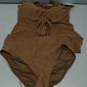 B2prity Tankini Swimsuits for Women, Tummy Control Flowy Mesh Tops, High Waisted Bottoms, Coquette 2 Piece Bathing Suits (Medium, Brown)