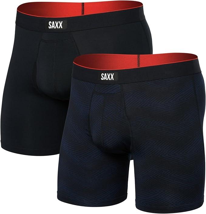 SAXX Underwear Co. Men's Multi-Sport Mesh Boxer Brief Fly 2 Pack, M