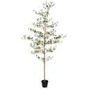 Verinatural Artificial Black Olive Tree 6FT Indoor Outdoor Decor Faux Plants - Real Wood Trunk Fake Tree with Green UV Resistant Leaves - Tall Floor Plant for Modern Home Office Living Room Decoration