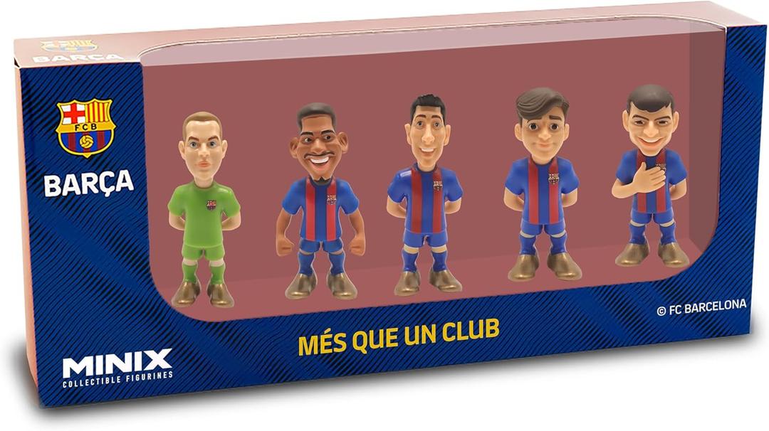 5-Pack of 7cm Soccer Players - A Miniature Marvel for Every Football Enthusiast. FC Barcelona, Araujo, TER Stegen, GAVI, Pedri, Lewandowski, 7cm