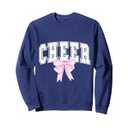 Cheer Coquette Pink Bow Cheerleader Sweatshirt, L