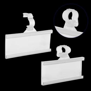 200 Pcs Plastic Wire Shelf Label Holders with 200 Blank Cards - Reusable Snap Lock Price Tag Holders for Supermarket, Retail Store, Pantry Organization - Tight Grip for Wire Shelving (3" x 1.34")