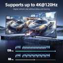 llano HDMI 2.1 Switch 8K@60Hz 4K@120Hz, 48Gbps Bidirectional 2-in-1 HDMI Splitter Switch, Supports VRR HDR10 Dolby Atmos, Compatible with PS5 Xbox Apple TV Roku, Aluminum Alloy Case