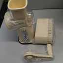 SUSTEAS Rotary Cheese Grater with Handle - Vegetable Shredder with 5 Well-designed Blades & Strong Suction Base,Round Mandoline Slicer & Food Chopper for Kitchen,with Blade Storage Box(Beige)