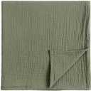 Muslin Swaddle Blanket, 100% Cotton Receiving Blanket Soft and Breathable Swaddle Wrap for Baby Boys and Girls, Olive Green