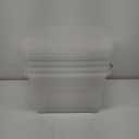 IRIS USA 19 Qt Stackable Plastic Storage Bins with Lids, 4 Pack - BPA-Free, Made in USA - See-Through Organizing Solution, Latches, Durable Nestable Containers, Secure Pull Handle - Clear