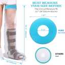 Asunby Waterproof Cast Covers for Shower Leg Adult Full long leg Protection to Wounds, Keeps Cast and Bandage Dry Bath,Watertight Cast Bag Showering for Surgery Foot, Ankle, Knee Burns Reusable
