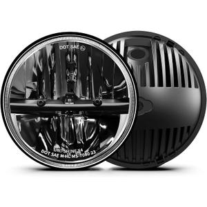 UNI-SHINE 2PCS 7-Inch LED Headlights - DOT Approved, Hi/Lo Beam, Compatible with Jeep Wrangler, Chevy, and Miata - Plug and Play