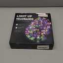 7 Pcs LED Flower Crown Headband, Light Up Flower Headbands for Women, Garlands Glowing Floral Wreath Crowns for Wedding Beach Party Birthday Cosplay (Diameter 19CM/7.4Inch)