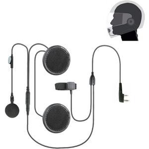 BAOFENG Helmet Kit 2 PIN Full Face Motorcycle Headset Earpiece Mic Ken Wood/WOU Xun/Pu Xing/Lin ton Two Way Radio Walkie Talkie, Black