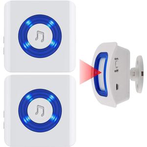Wireless Motion Sensor Detect Alert, Home Security Driveway Alarm, Motion Detector Store Door Entry Chime Doorbell, Caregiver Pager for Elderly/Kids (1 Motion Sensor 2 Receiver)