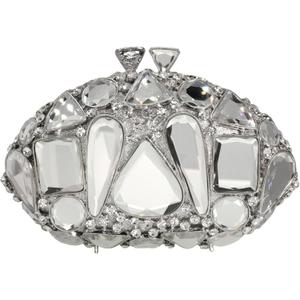 Stones Clutch Women Luxury Crystal Evening Bag Rhinestone Evening Bag for Party and Wedding Unique Evening Bags (Silver)