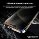 5 x UARMOR Glass Privacy Screen Protector for [ iPhone 15 Pro ] 9H Premium Tempered Glass Anti-spy, Easy Installation Kits, 9H Hardness  2 Pack