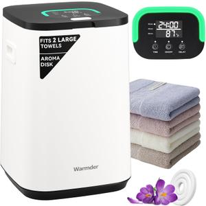 Upgraded Towel Warmers for Bathroom, Towel Warmer Bucket with Timer 20/40/60Min, LED Display, Delay Timer Up to 24Hours, Auto Shut Off, Child Lock, Fits Two 40x70 Towels Blankets PJ's - Black (26L)