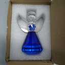 HDCRYSTALGIFTS 3.5'' Blue Crystal Guardian Angel Figurine,Glass Christmas Angel Ornaments Statue Gifts for Women, Art Collectible Figurines for Home Decor