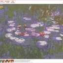 LXTONG Monet Water Lilies Diamond Painting Kit 5D Full Round Diamond Painting by Numbers Monet Famous Painting Diamond Dots Arts for Adult Beginner Home Wall Decor (50 X 40 CM)
