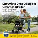 Lightweight Umbrella Stroller, Travel Stroller with Near-Flat Recline & Snack Tray, Compact Folding with One Hand, UPF50+ Sun Canopy, Theme Park Approved