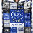 Christian Gifts for Men - Baptism Gifts for Boys & Men - Bible Verse Christian Blanket - Inspirational Birthday Religious Catholic Spiritual & Confirmation Gift for Teen Boys - Baptism Blanket 50"x60"