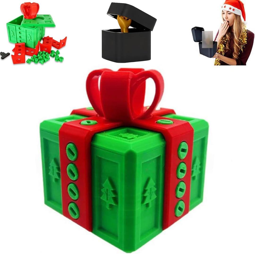 The Prank Box – Hilarious Screw Challenge with Finger Surprise,Annoying Gift Box with Screws, Festive Gag Gift for Christmas & Friends & Family(Red)