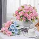 MARTINE MALL 8 Packs Peonies Artificial Flowers, Light Pink Artificial Peonies, Silk Peonies Flowers Fake Peonies Artificial Flowers Peonies Bouquet for Centerpiece Table Wedding Party Home Decor