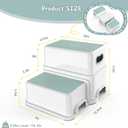 Victostar Toddler Step Stool,2 Kids Step Stool for Bathroom Sink,Baby Potty Stool with Anti-Slip Surface and Rubber Bottom,Plastic Stool with Handle for Toilet Potty Training Bathroom Kitchen