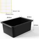 Outus 36 Pack Book Bins Classroom Plastic Cubby Storage Bins, Black