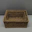 StorageWorks Wicker Storage Baskets, Large and Small Baskets, Handwoven Seagrass Basket for Organizing, Decorative Organizers with Built-in Handles, Set of 2 (15"D x 11"W x 7"H + 13"D x 9"W x 6"H)