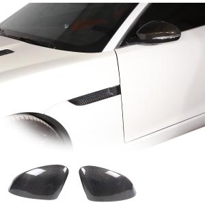 Daeiclru Real Carbon Fiber Side Rearview Mirror Cover Caps Compatible with Jaguar F-Type 2013-2020, Car Door Rear View Mirror Cover Trim Exterior Accessories