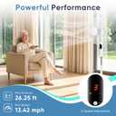 NEWBULIG 17" Pedestal Fan with Remote, 15H Auto Timer, Quiet Standing Fan for Bedroom, Living Room & Office, 3 Speeds, 3 Modes, Adjustable Height & 80 Oscillation