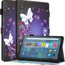 Fancity for Amazon Kindle Fire Max 11 Case (13th Generation, 2023 Release) 11" - Stand Cover Case for Fire 11 Tablet with Smart Auto Wake/Sleep & Pencil Holder, Butterflies