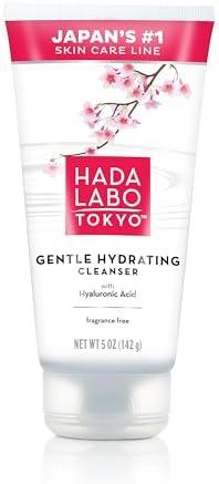 Hada Labo Tokyo Gentle Hydrating Foaming Facial Cleanser, Fragrance-Free Sensitive Skin Face Wash with Hyaluronic Acid and Conditioning Agents Soften Skin, Locks In Moisture, 5.0 Oz