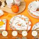 Hushee 200 Pcs Little Cutie Baby Shower Paper Plates Napkins Cups Orange Baby Shower Party Supplies Tableware Set Orange Disposable Cup Napkin for 50 Guest Girls Spring Party Decoration