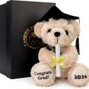 Class of 2026 Graduation Bear -Adorable Graduation Gifts for Boys and Girls- Grad Plush Animal Gift- 2026 Inspirational Plush Toy for High School Grads-8 inches | Congrats Grad