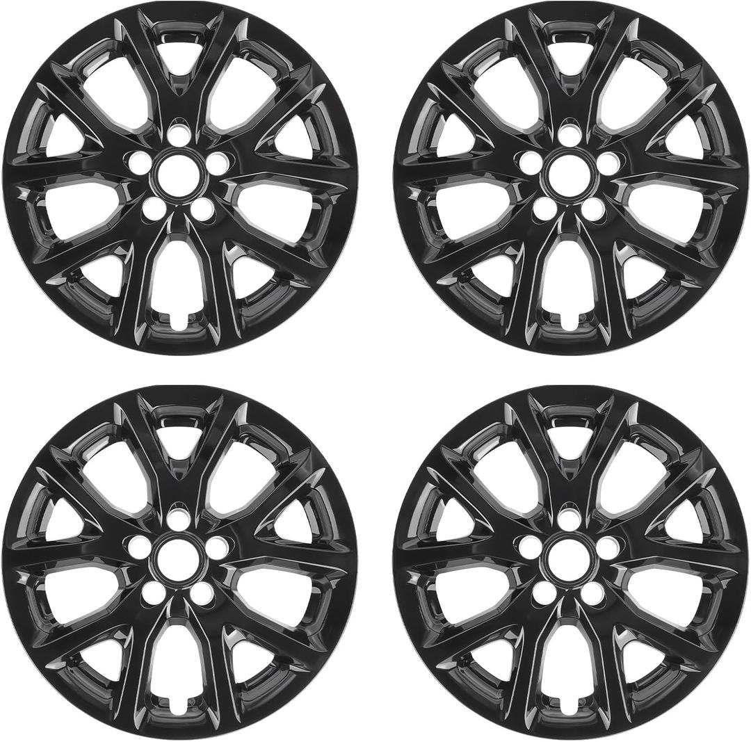 Wheel Skins comeptible with Jeep Cherokee 2014-2018 ; Set of 4 Pack;Glossy Black Wheel Covers;Set of 4 Packs;17 inch