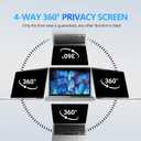 4-Way Laptop Privacy Screen Shield 14 Inch 16:10 Aspect, Removable 360 Privacy Filter Screen Protector for 14 Inch Laptop Computer, Anti Glare Blue Light Slide Mount Tabs Cover