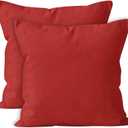 Encasa XO Throw Pillow Covers 18x18 in Set of 2 Rich Maroon | No Inserts | Cotton Pillow Covers for Living Room, Bed, Sofa, Couch | Decorative Cushion Covers with Improved Zippers (18" x 18" (Pack of 2))