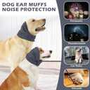 Dog Ear Cover, Comfort Dogs Hoodie for Anxiety, Adjustable Ear Wraps Muffs for Noise Protection, Grey L