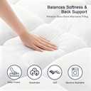 Aemicion Queen Size Mattress Topper, Luxury Fluffy Cooling Mattress Pad for Back Pain Relief, Easy to Clean, Box Sewing Design, Deep Pockets Fit 8-21" Mattresses 60" x 80"