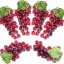 YimeBand 6 Bunches Artificial Grapes, Fake Lifelike Fruit Plastic Grapes for Home Kitchen Pub Party Photography Props, Simulation Fruit Set, Party Chirstmas Decortion