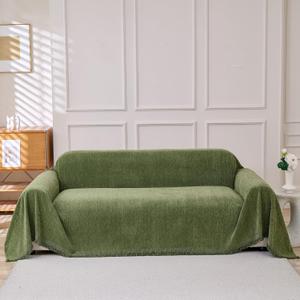 Erke Loveseat Cover Sheet Blanket, Machine Washable Non Slip Chenille Cushion Slipcover for Pets, 2-Seater Love seat Sofa Bed Chair Slip Covers Furniture Decor Protector