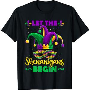 Let The Shenanigans Begin Mardi Gras Children Men Women T-Shirt, Size: M