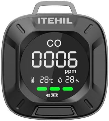 Portable Carbon Monoxide Detector, Mini 3-in-1 CO Detector for Travel & Camping, Camping Carbon Monoxide Detector for RV Car