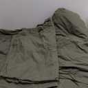 BESTOUCH Sheet Set 100% Washed Cotton Linen Feel Super Soft Comfortable Chic Lightweight 4 Pcs Home Bedding Set Solid Olive Green Queen